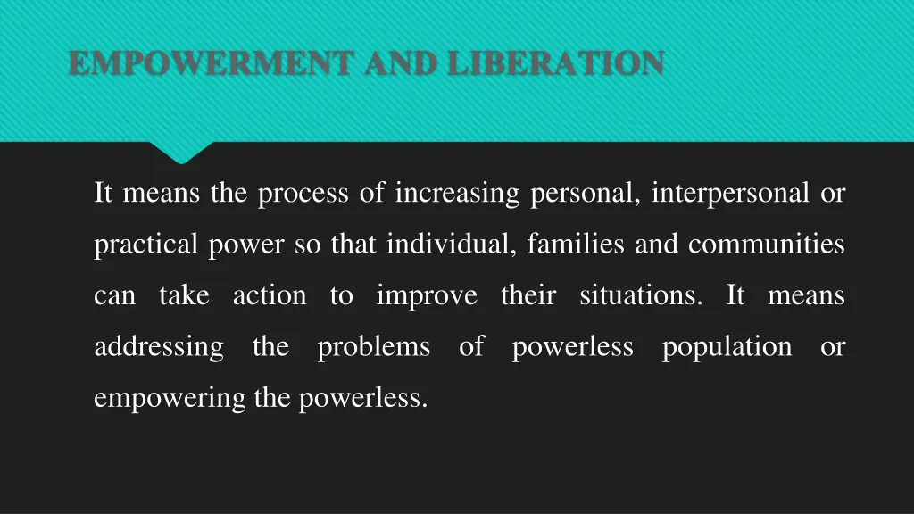 empowerment and liberation