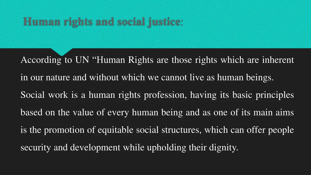 human rights and social justice