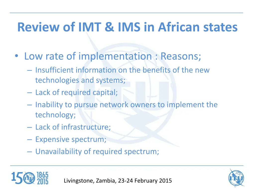 review of imt ims in african states