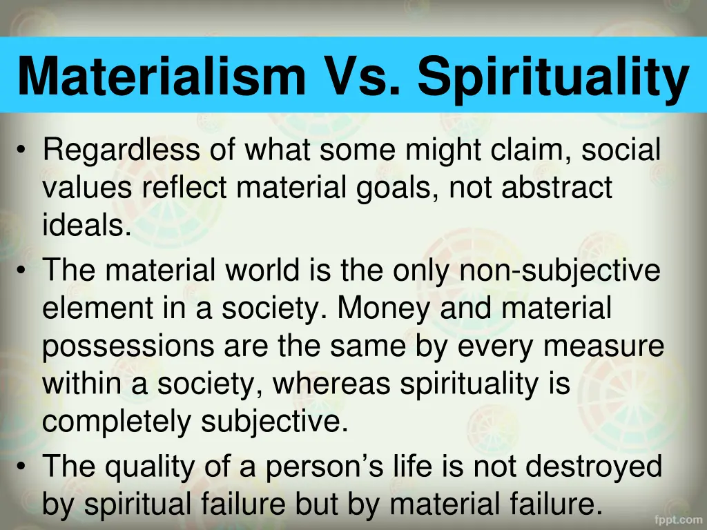 materialism vs spirituality