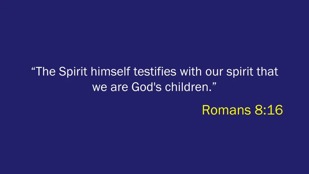 the spirit himself testifies with our spirit that