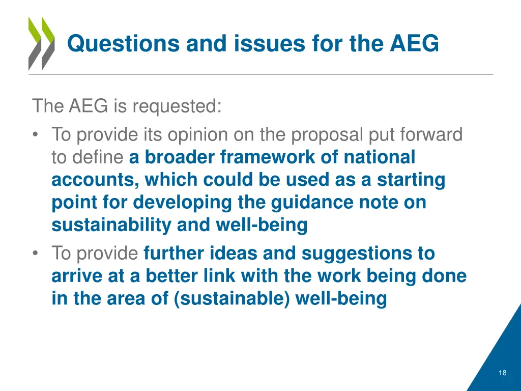 questions and issues for the aeg