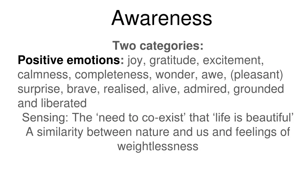 awareness