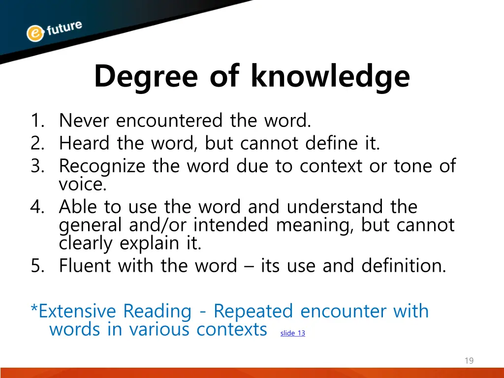 degree of knowledge