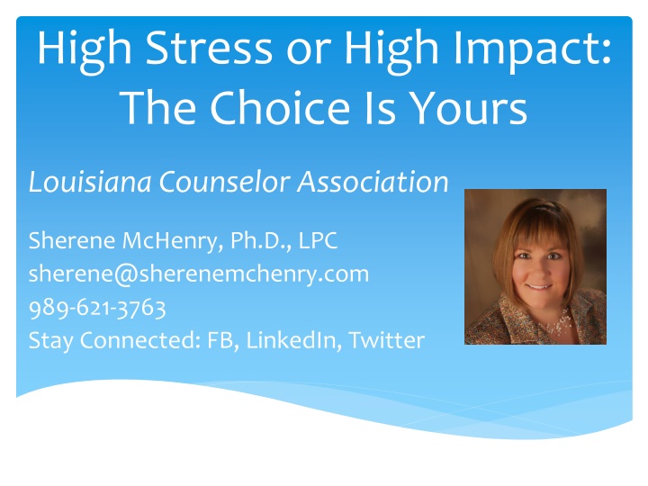 high stress or high impact the choice is yours