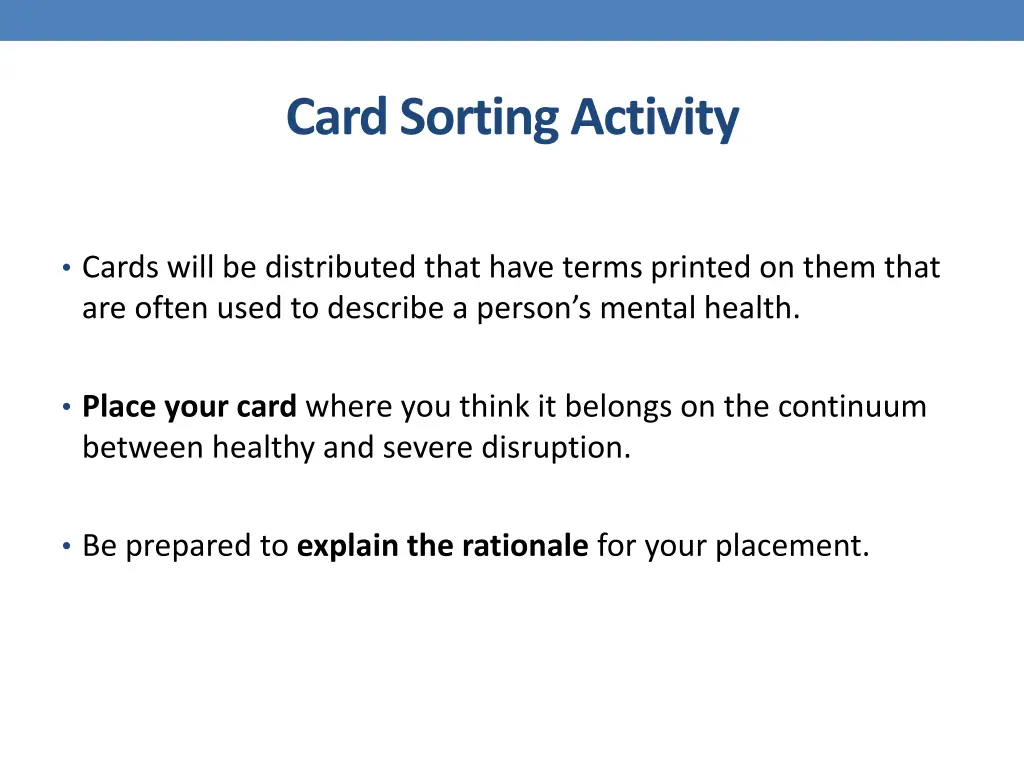 card sorting activity