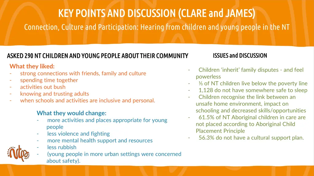 key points and discussion clare and james