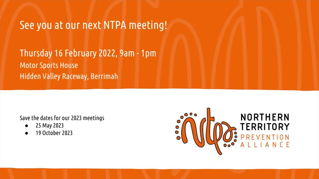 see you at our next ntpa meeting