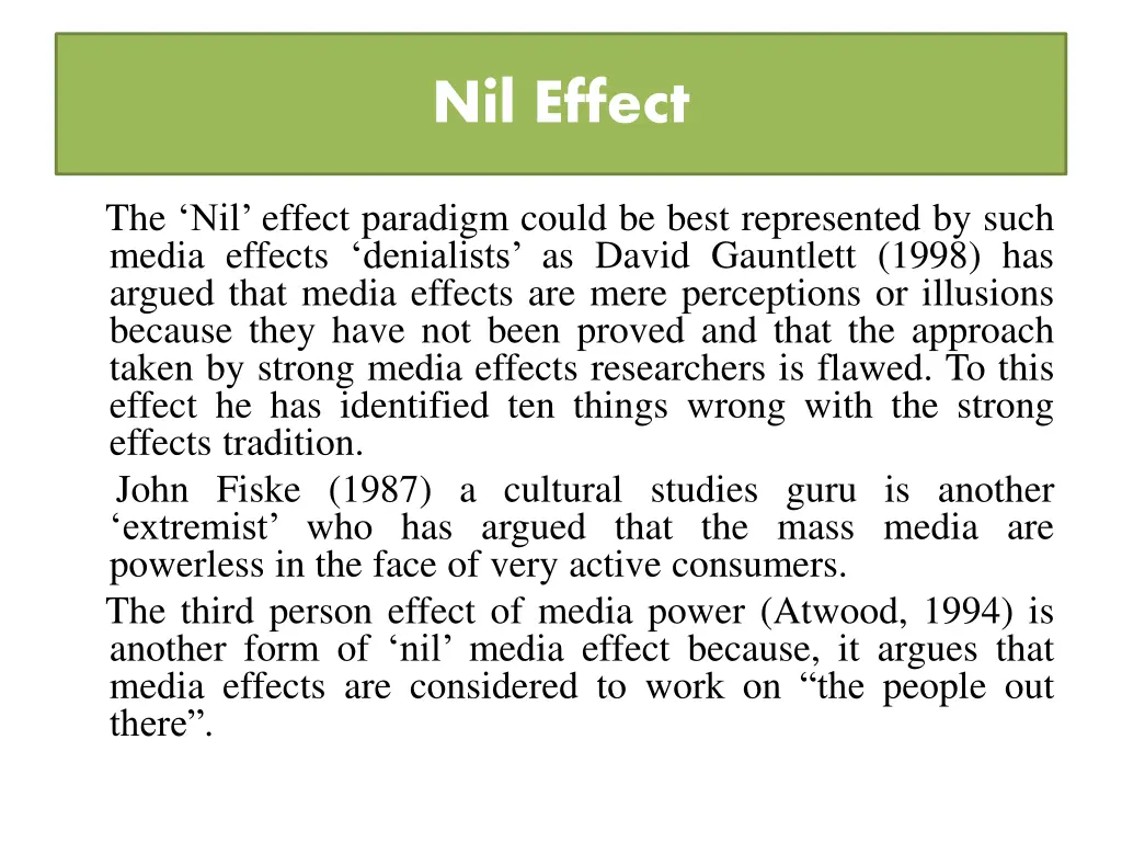 nil effect