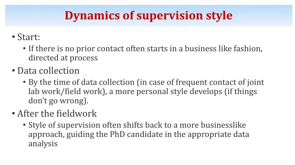 dynamics of supervision style