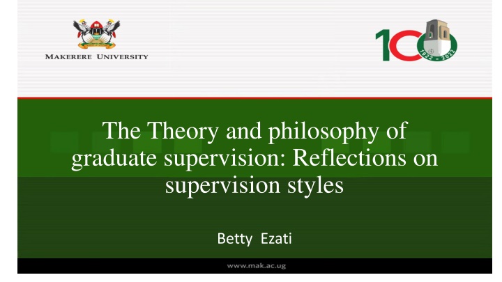 the theory and philosophy of graduate supervision