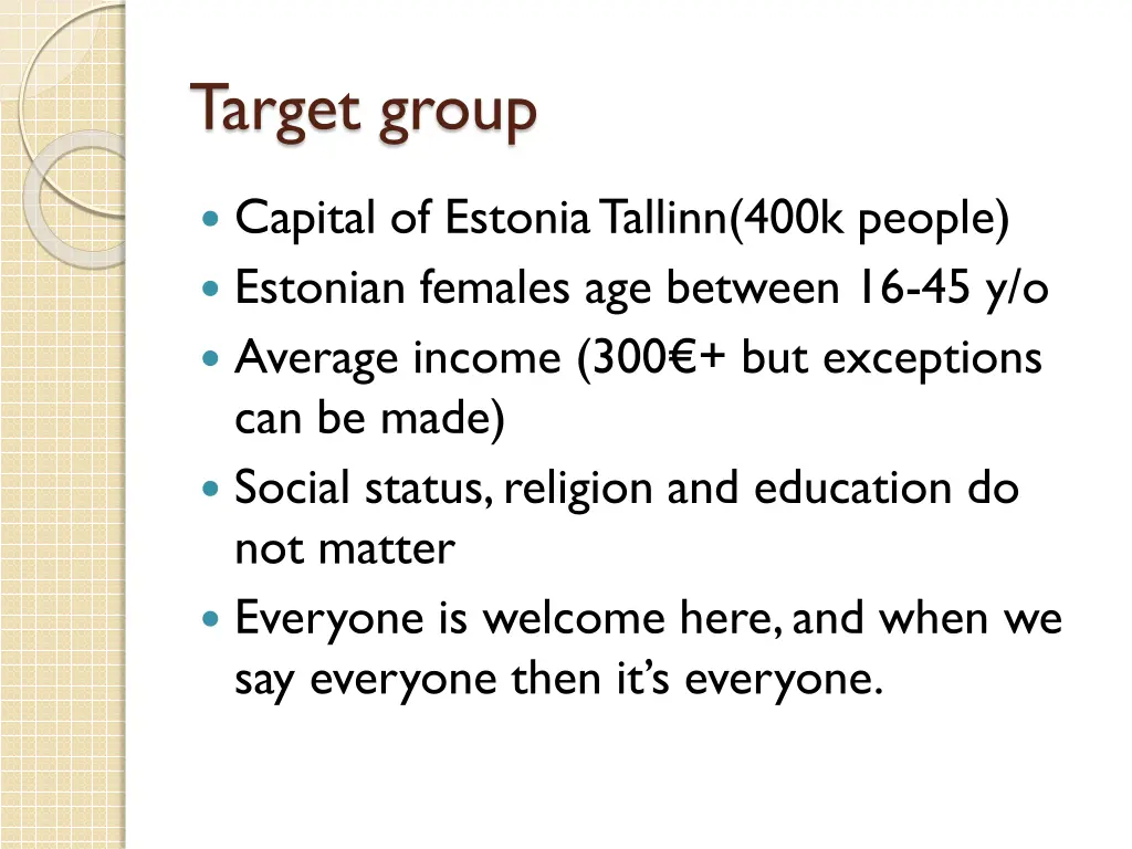 target group