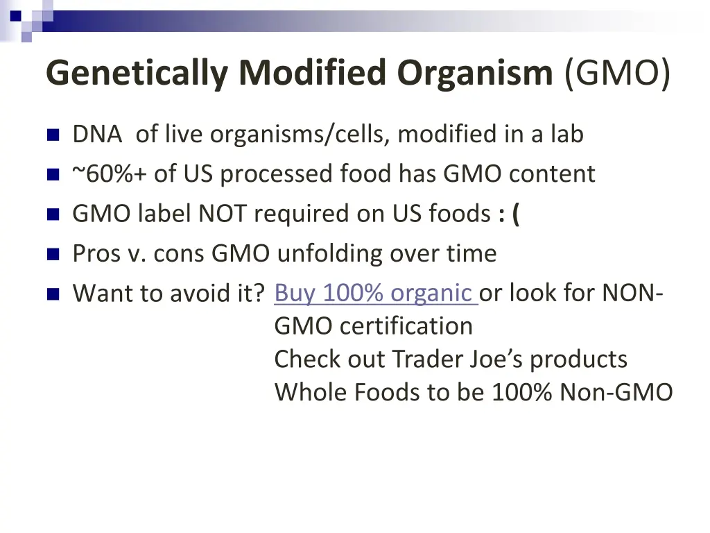 genetically modified organism gmo