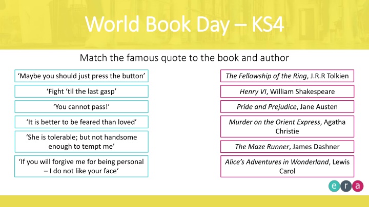 world book day world book day ks4