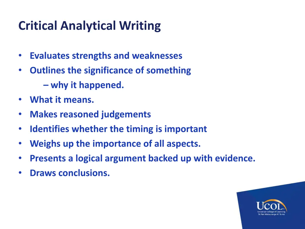 critical analytical writing