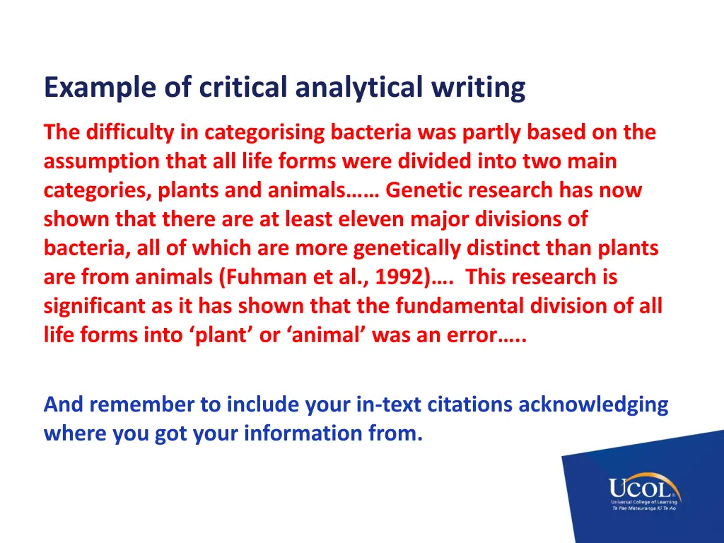 example of critical analytical writing