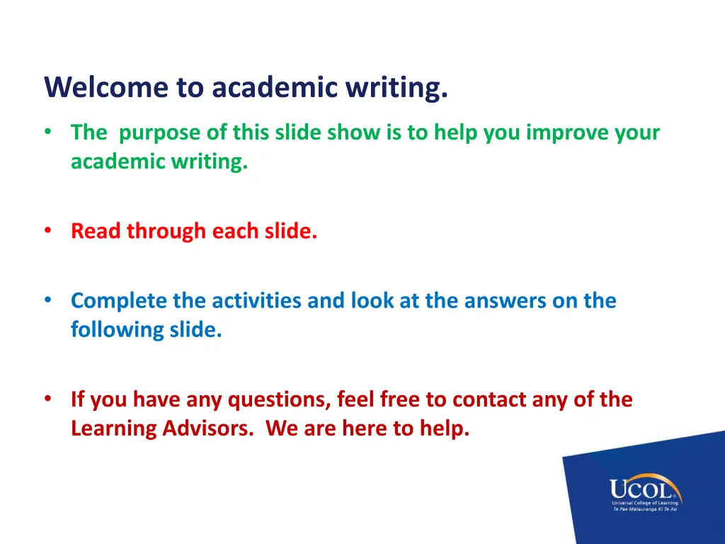 welcome to academic writing