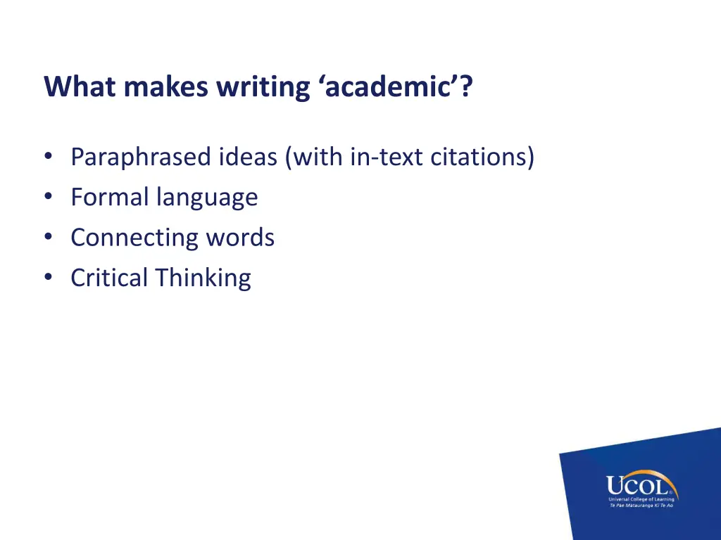 what makes writing academic