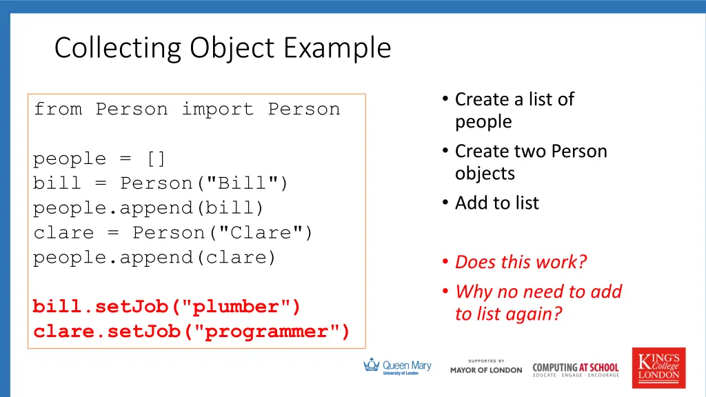 collecting object example 1