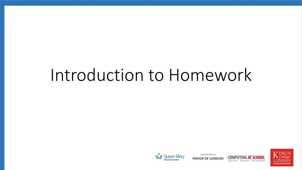 introduction to homework