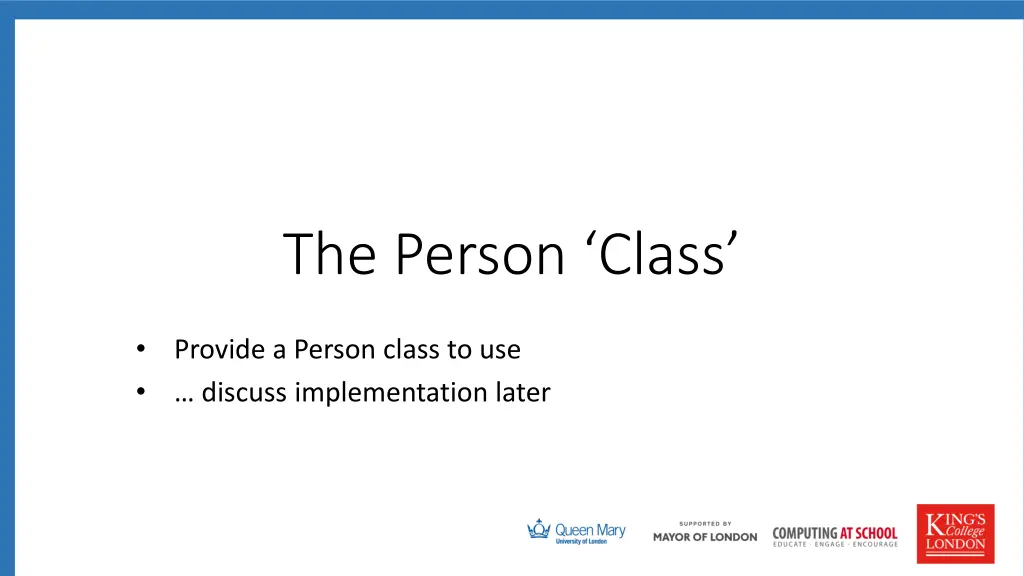 the person class