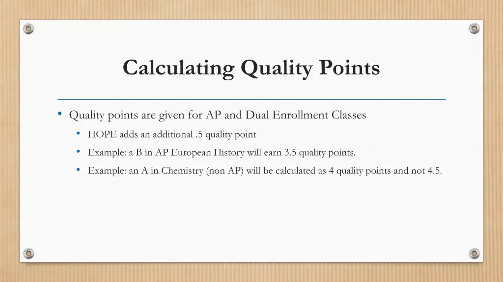 calculating quality points