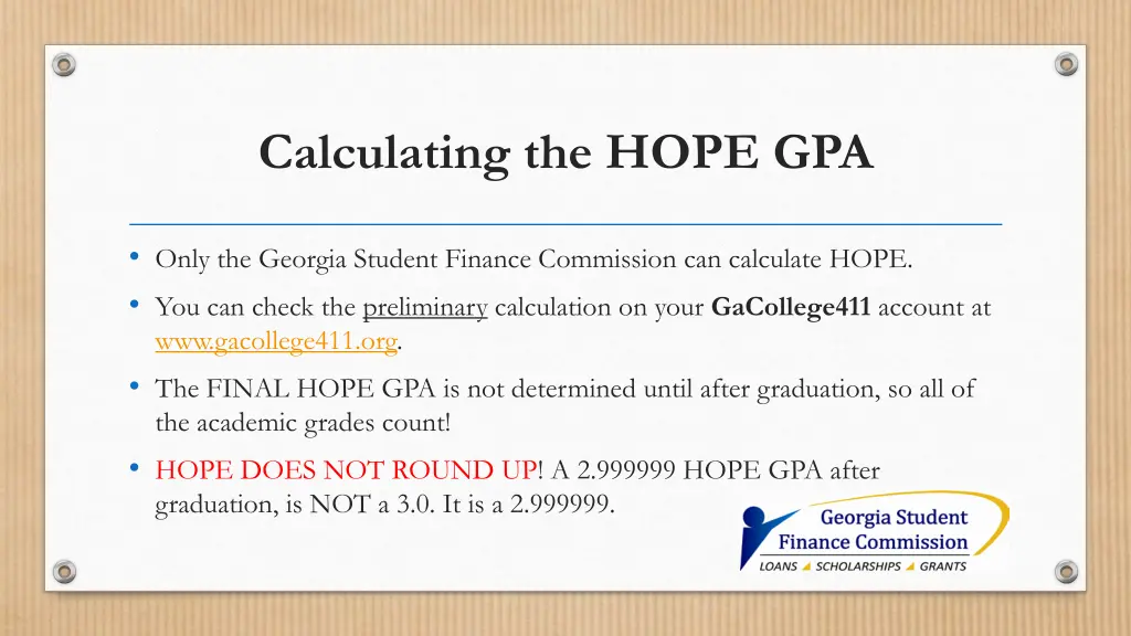 calculating the hope gpa