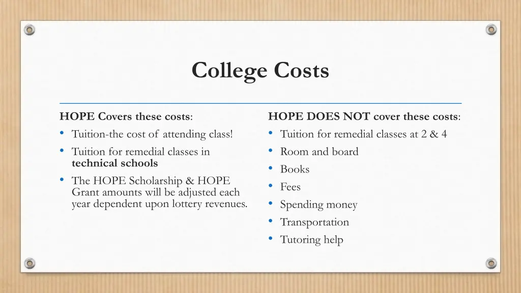 college costs