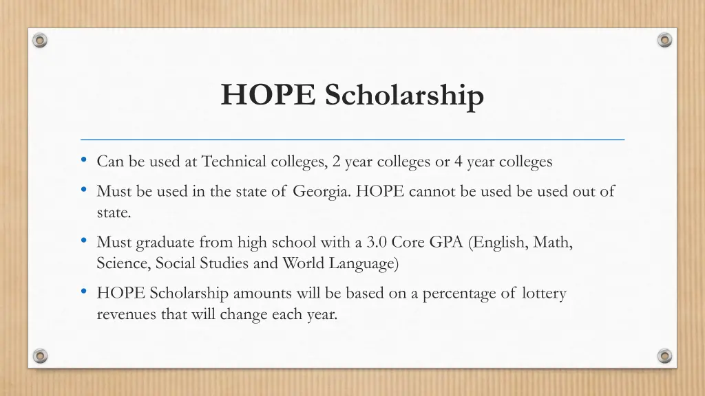 hope scholarship