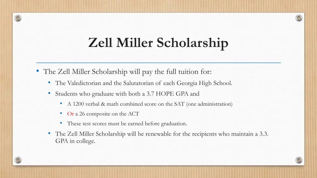 zell miller scholarship