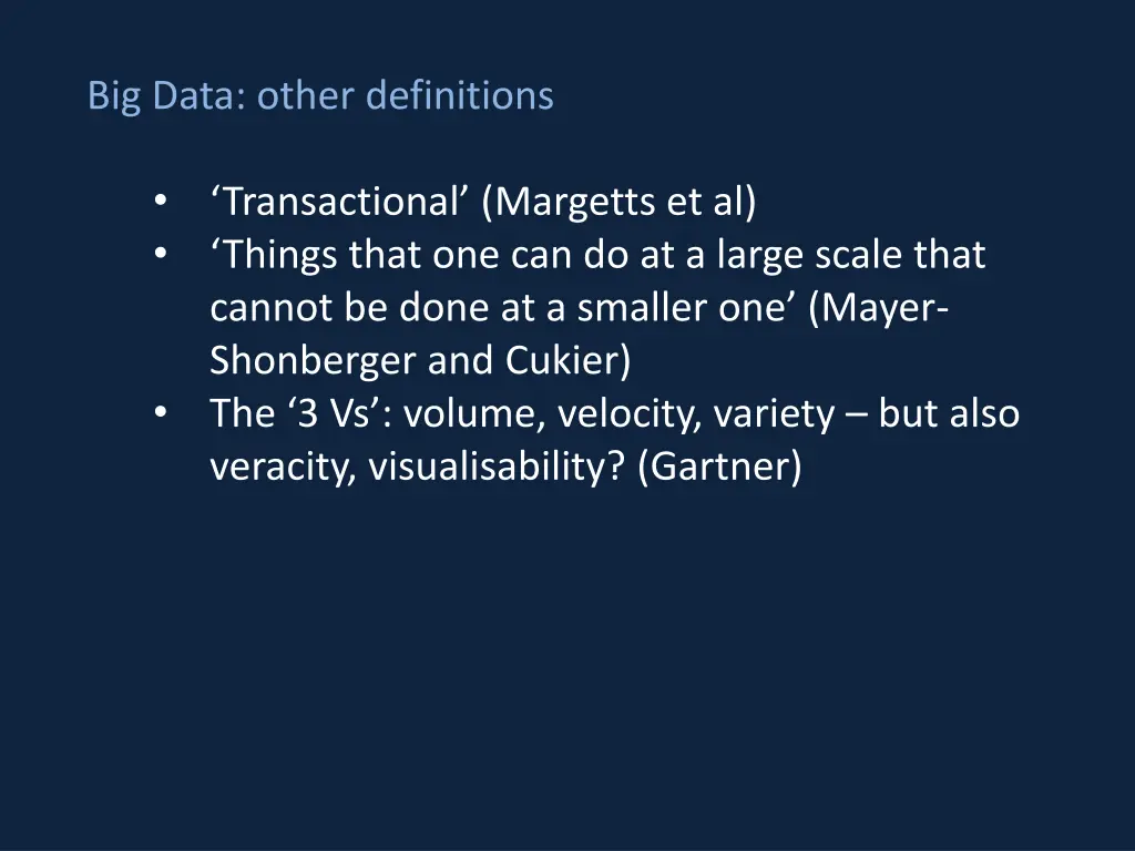 big data other definitions