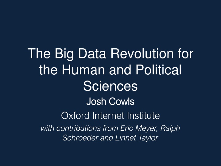 the big data revolution for the human