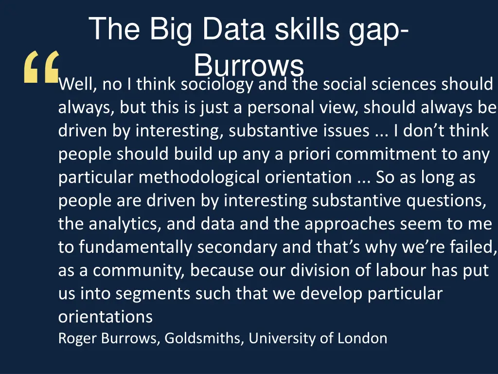 the big data skills gap burrows well no i think