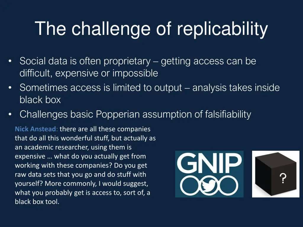 the challenge of replicability