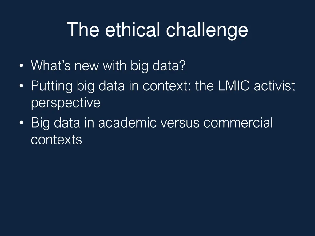 the ethical challenge