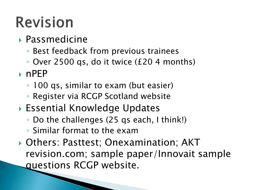 passmedicine best feedback from previous trainees