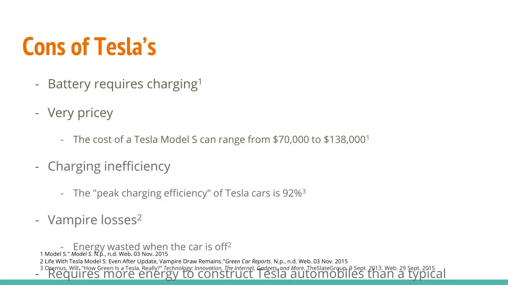 cons of tesla s