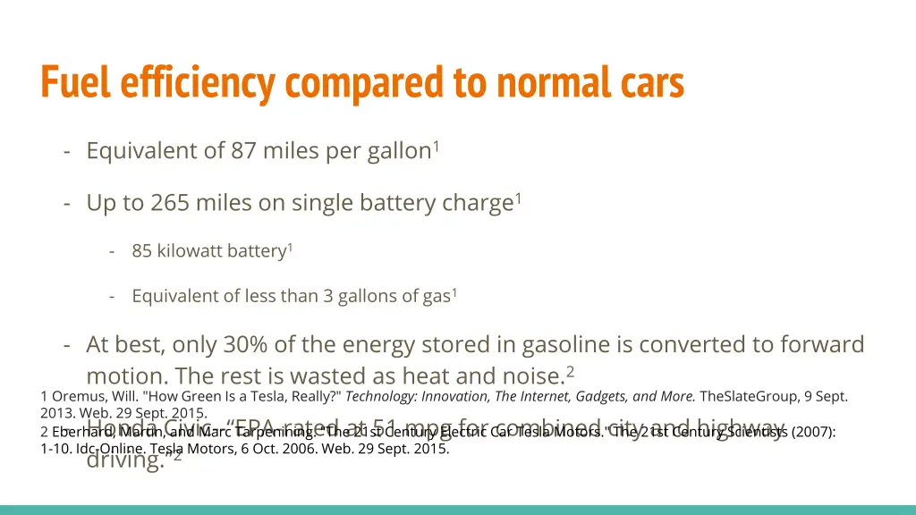 fuel efficiency compared to normal cars