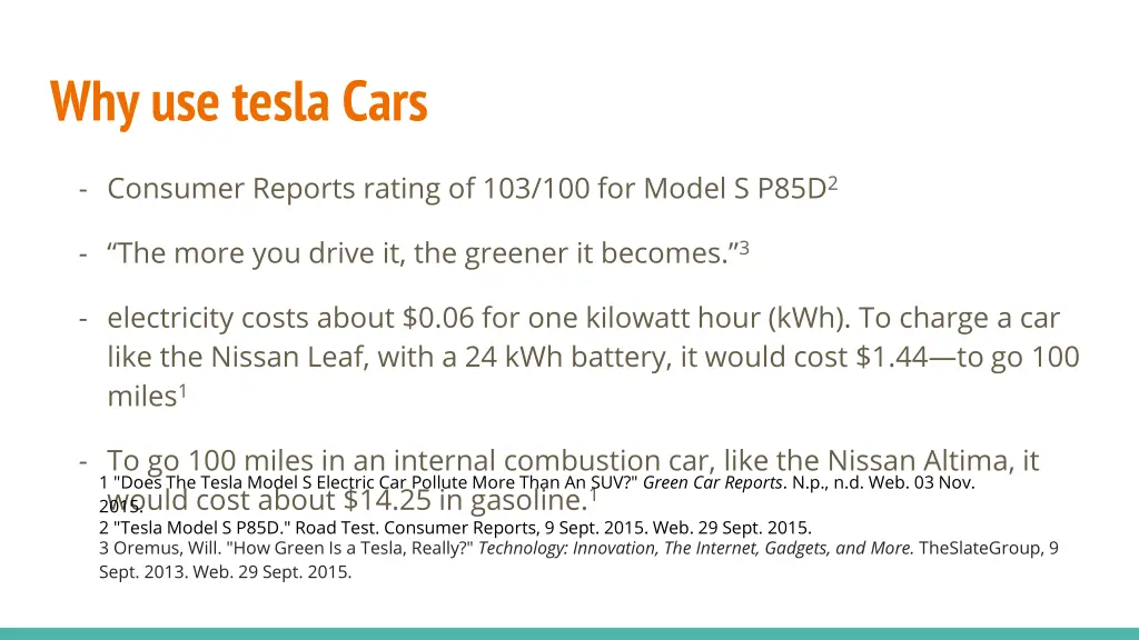 why use tesla cars