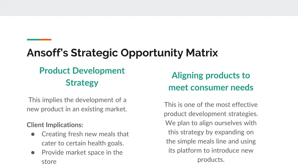 ansoff s strategic opportunity matrix