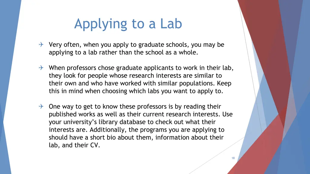 applying to a lab