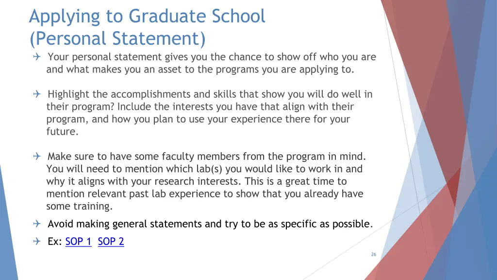 applying to graduate school personal statement