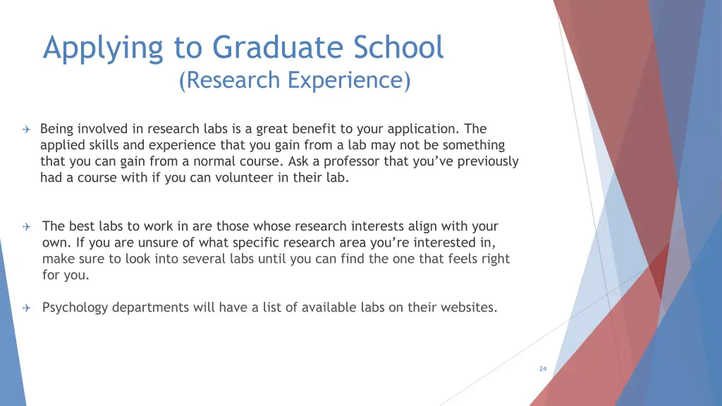 applying to graduate school research experience