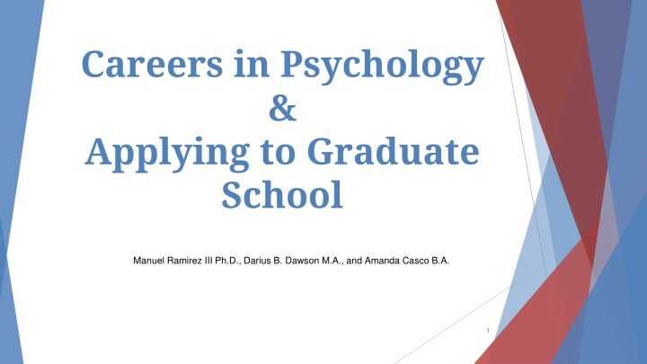 careers in psychology applying to graduate school