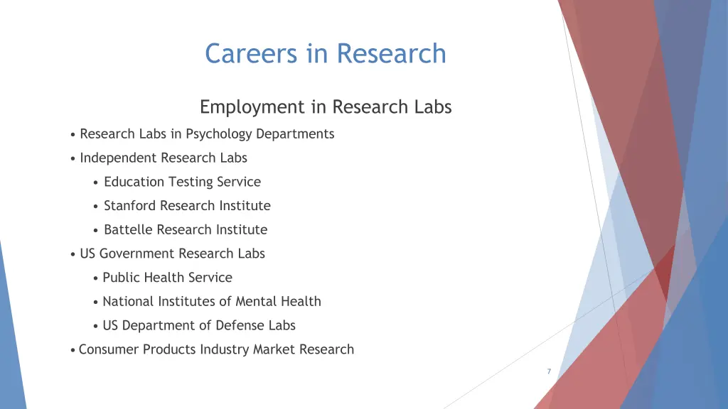 careers in research