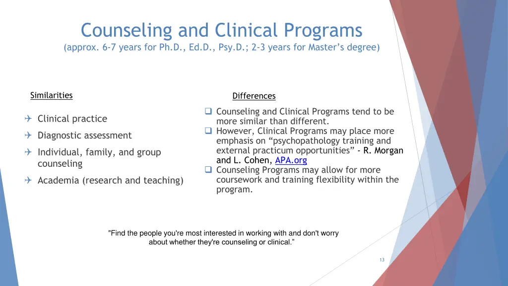 counseling and clinical programs approx 6 7 years