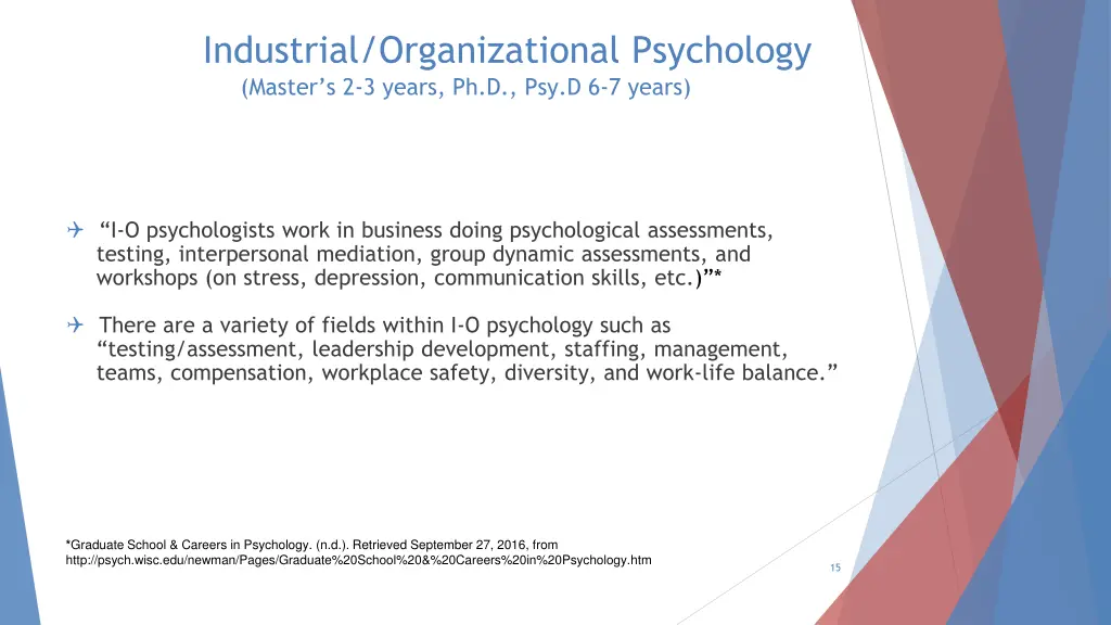 industrial organizational psychology master