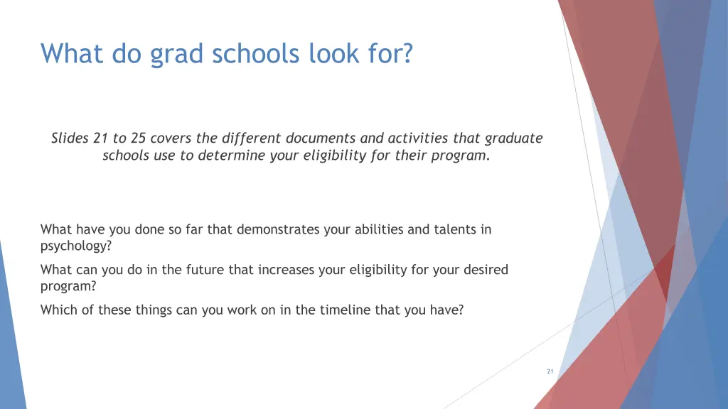 what do grad schools look for