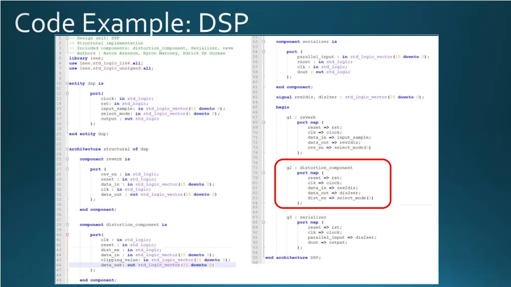 code example dsp