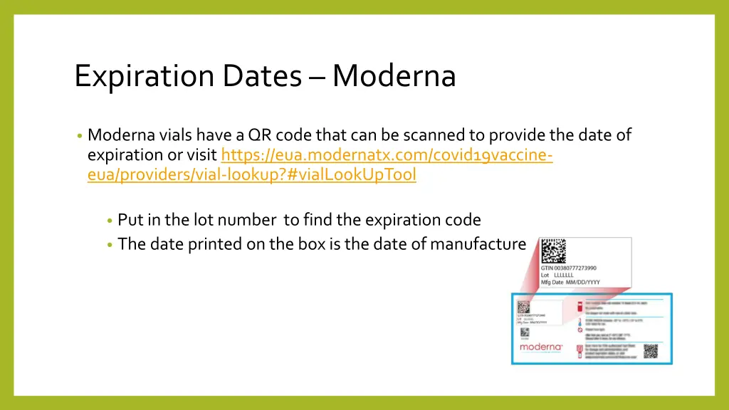 expiration dates moderna